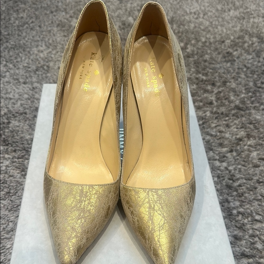 Kate Spade Gold Metallic Heels Elegant Pumps